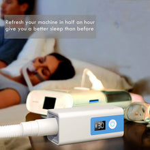 Load image into Gallery viewer, LEEL-CPAP-cleaner-connected-to-a-CPAP-machine
